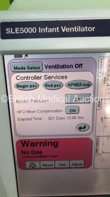 SLE 5000 Infant Ventilator TTV Plus Software Version 5.0 on Stand with Hoses (Powers Up) * S/N 54008 * * Mfd 2009 * - 22