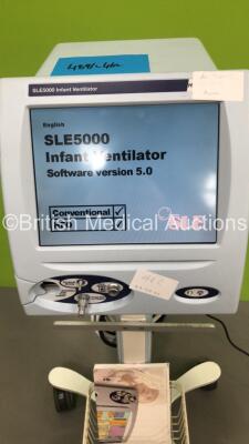 SLE 5000 Infant Ventilator TTV Plus Software Version 5.0 on Stand with Hoses (Powers Up) *S/N 54065* **Mfd 2009** - 9