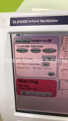 SLE 5000 Infant Ventilator TTV Plus Software Version 5.0 on Stand with Hoses (Powers Up) *S/N 54006* **Mfd 2009** - 8