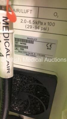 Maquet Servo-i Ventilator Model No 6487800 System Version 7.0 System Software Version 7.00.01 / Total Operating Hours 33156 with Hoses and Capnostat CO2 Sensor (Powers Up) - 12