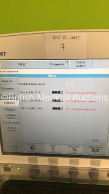 Maquet Servo-i Ventilator Model No 6487800 System Version 8.0 System Software Version 8.00.01 / Total Operating Hours 44821 with Hoses and Capnostat CO2 Sensor (Powers Up) - 7