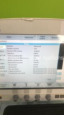 Maquet Servo-i Ventilator Model No 6487800 System Version 8.0 System Software Version 8.00.01 / Total Operating Hours 42696 with Hoses and Capnostat CO2 Sensor (Powers Up) - 3