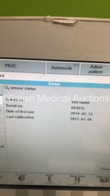 Maquet Servo-i Ventilator Model No 6487800 System Version 8.0 System Software Version 8.00.01 / Total Operating Hours 42696 with Hoses and Capnostat CO2 Sensor (Powers Up) - 4