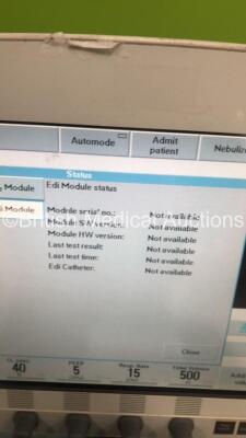 Maquet Servo-i Ventilator Model No 6487800 System Version 8.0 System Software Version 8.00.01 / Total Operating Hours 42696 with Hoses and Capnostat CO2 Sensor (Powers Up) - 8