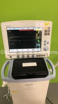 Maquet Servo-i Ventilator Model No 6487800 System Version 8.0 System Software Version 8.00.01 / Total Operating Hours 42696 with Hoses and Capnostat CO2 Sensor (Powers Up) - 10