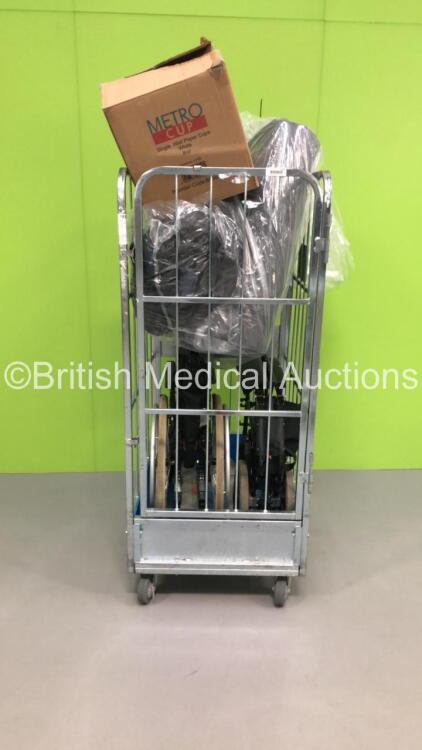 Mixed Cage Including 3 x Wheelchairs, Battery and Mattress (Cage Not Included)