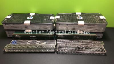 Job Lot of 10 x Sterilisation Trays Including 4 x Zimmer and 2 x Stryker