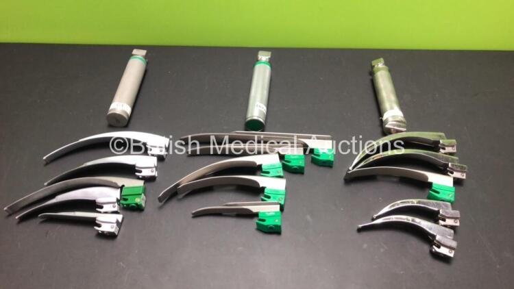 3 x Laryngoscopes with 15 Blades