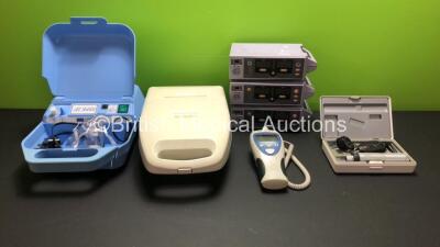 Mixed Lot Including 1 x Heine K 180 Ophthalmoscope Set, 3 x Nellcor Oximeters (2 x N-560, 1 x N-550) 1 x Welch Allyn SureTemp Plus Thermometer and 2 x Nebulisers