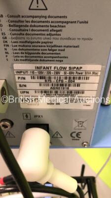 Viasys Healthcare Infant Flow SiPAP P/N 675-CFG-004 on Stand with Hoses (Powers Up) * Mfd 2006 * - 6