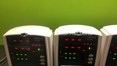 4 x Mindray VS-800 Vital Signs Monitors (All Power Up, 3 x Missing Light Covers - See Photos) - 2