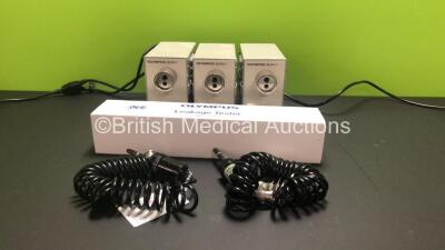 3 x Olympus OES MU-1 Maintenance Units with 3 x Leakage Testers (All Power Up)