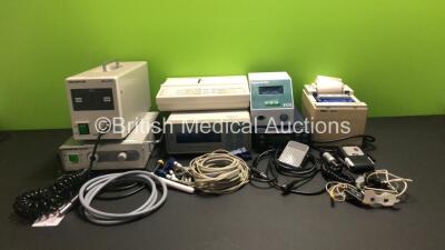 Mixed Lot Including 1 x Star SP200 Printer (Missing Casing), 1 x Apexindia FUE Follicular Unit, 1 x HDV DN-300 Datavideo Digital Video Recorder, 1 x Seca CT3000i ECG Machine with 10 Lead ECG Leads, 1 x TempScan Scanning Thermometer, 1 x Olympus MAJ-570 Ma