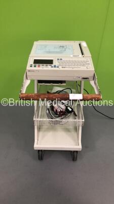 Hewlett Packard PageWriter 200 ECG Machine on Stand with 10 Lead ECG Leads (Powers Up)