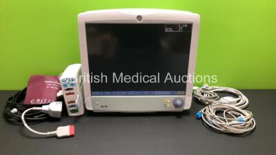 GE Carescape B650 Touch Screen Patient Monitor *Mfd - 02/2011* with 1 x GE E-PSMP-00 Module *Mfd 2011* and 1 x ECG, 1 x SpO2, 1 x P1-P2 and 1 x NIBP Leads with Cuff (Powers Up)