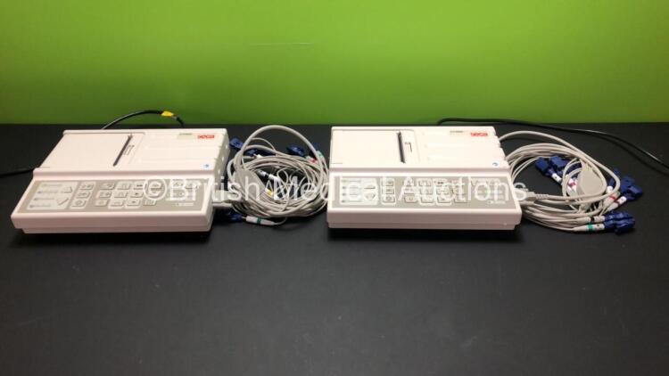 2 x Seca CT3000i ECG Machines with 2 x 10 Lead ECG Leads *Mfd 2015 - 2014* (Both Power Up with INOP Warning)