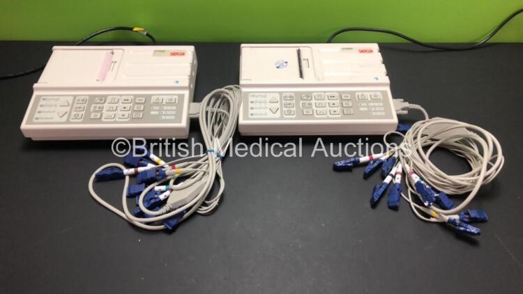 2 x Seca CT3000i ECG Machines with 2 x 10 Lead ECG Leads *Mfd 2015 - 2015* (Both Power Up with INOP Warning)