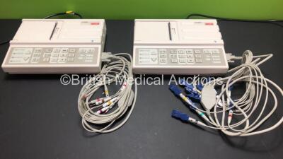 2 x Seca CT3000i ECG Machines with 2 x 10 Lead ECG Leads *Mfd 2014 - 2013* (Both Power Up with INOP Warning)