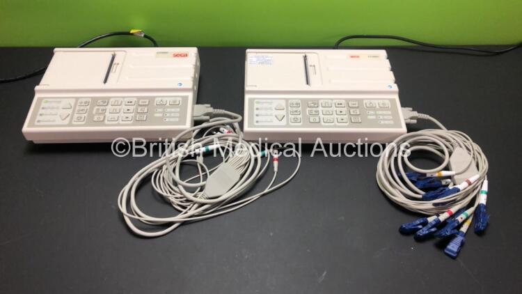 2 x Seca CT3000i ECG Machines with 2 x 10 Lead ECG Leads *Mfd 2015 - 2014* (Both Power Up with INOP Warning)