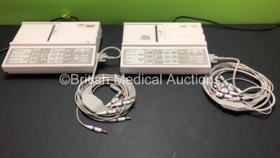 2 x Seca CT3000i ECG Machines with 2 x 10 Lead ECG Leads *Mfd 2015 - 2012* (Both Power Up with INOP Warning)