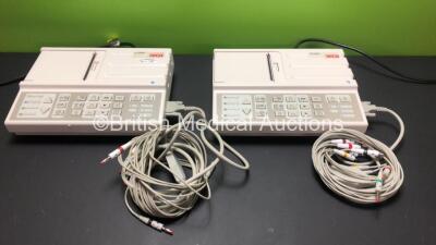 2 x Seca CT3000i ECG Machines with 2 x 10 Lead ECG Leads *Mfd 2015 - 2014* (Both Power Up with INOP Warning)