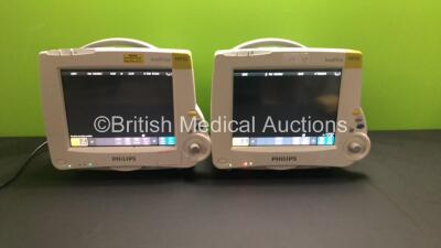 2 x Philips IntelliVue MP30 Patient Monitors *Mfds - 2014 and 2008* (Both Power Up, 1 with Cracked Casing - See Photo)