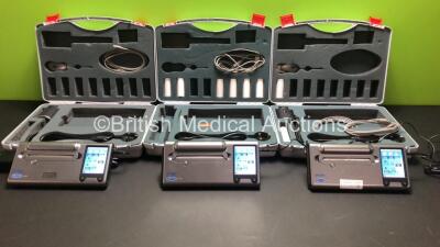 3 x Cardinal Health Viasys Microlab Spirometers with Accessories in Cases (All Power Up)