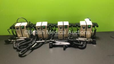 4 x Welch Allyn Model 74716 Wall Mounted Otoscope / Ophthalmoscope Sets (All Power Up, Missing 2 x Ophthalmoscope Heads)