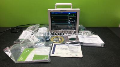 EDAN USA iM8 Patient Monitor with Printer,CO2,IBP1,IBP2,ECG,NIBP,SpO2,T1 and T2 Options,Job Lot of Assorted Leads and Accessories (Powers Up-In Excellent Condition) - 2