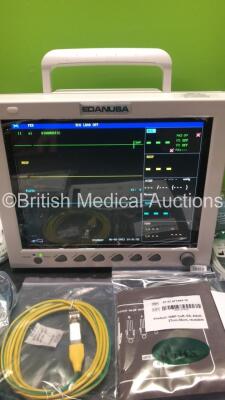 EDAN USA iM8 Patient Monitor with Printer,CO2,IBP1,IBP2,ECG,NIBP,SpO2,T1 and T2 Options,Job Lot of Assorted Leads and Accessories (Powers Up-In Excellent Condition) - 3