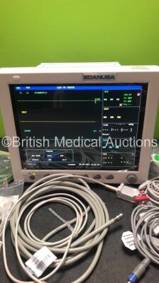 EDAN USA iM8 Patient Monitor with Printer,CO2,IBP1,IBP2,ECG,NIBP,SpO2,T1 and T2 Options,Job Lot of Assorted Leads and Accessories (Powers Up-In Excellent Condition) - 2