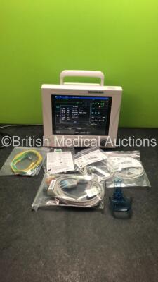 EDAN USA iM8A Patient Monitor with Printer,CO2,IBP1,IBP2,ECG,NIBP,SpO2,T1 and T2 Options,Job Lot of Assorted Leads and Accessories (Powers Up-In Excellent Condition)