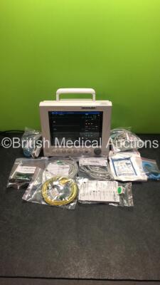 EDAN USA iM8A Patient Monitor with Printer,CO2,IBP1,IBP2,ECG,NIBP,SpO2,T1 and T2 Options,Job Lot of Assorted Leads and Accessories (Powers Up-In Excellent Condition)