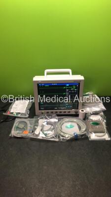 EDAN iM8 Patient Monitor with Printer,ECG,NIBP,SpO2,T1 and T2 Options,Assorted Leads and Accessories (Powers Up in Excellent Condition)