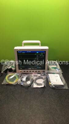 EDAN iM8 Patient Monitor with Printer,ECG,NIBP,SpO2,T1 and T2 Options,Assorted Leads and Accessories (Powers Up in Excellent Condition)