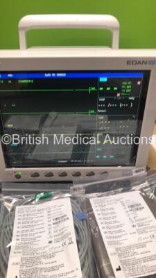 EDAN iM8 Patient Monitor with Printer,ECG,NIBP,SpO2,T1 and T2 Options,Assorted Leads and Accessories (Powers Up in Excellent Condition) - 2