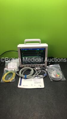 EDAN iM8 Patient Monitor with Printer,ECG,NIBP,SpO2,T1 and T2 Options,Assorted Leads and Accessories (Powers Up in Excellent Condition)