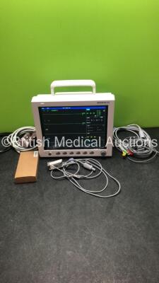 EDAN iM8 Patient Monitor with Printer,ECG,NIBP,SpO2,T1 and T2 Options,1 x 3-Lead ECG Lead,1 x BP Hose and Cuff and 1 x SpO2 Finger Sensor (Powers Up in Excellent Condition)