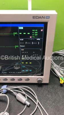 EDAN iM8 Patient Monitor with Printer,ECG,NIBP,SpO2,T1 and T2 Options,1 x 3-Lead ECG Lead,1 x BP Hose and Cuff and 1 x SpO2 Finger Sensor (Powers Up in Excellent Condition) - 5