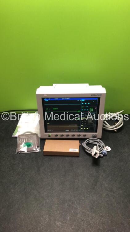 EDAN iM8 Patient Monitor with Printer,ECG,NIBP,SpO2,T1 and T2 Options,1 x SpO2 Finger Sensor,1 x BP Hose and 1 x BP Cuff (Powers Up in Excellent Condition)