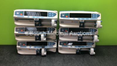 4 x Carefusion Alaris GH Syringe Pumps and 2 x Cardinal Health Alaris GH Syringe Pumps (5 x Power Up - 3 x With Error Message)