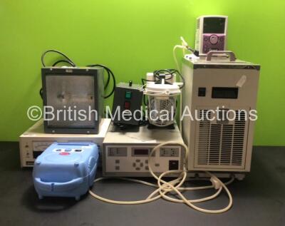 Job Lot Including 1 x Grant Water Bath, 1 x Medix Actineb Nebulizer, 1 x Dre DM-600 Aspirator, 1 x Spectraphysics 69911 Power Supply, 1 x Dr HÃ¶nle VG Kasten 500W Power Supply, 1 x Uvaspot 400T Light Box and 1 x Spectral Energy LPS 256 SM Simulator