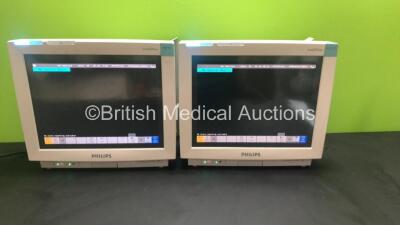 2 x Philips IntelliVue MP70 Touchscreen Patient Monitors *Mfds - 2010* with BIS Modules (Both Power Up)