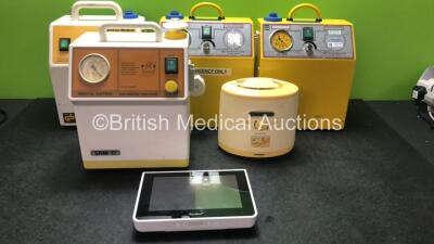 Mixed Lot Including 2 x Oxylitre Suction Units,1 x SAM 12 Suction Unit,1 x Aerosol Medical Suction Unit,1 x Medela Symphony Unit and 1 x AMBU aView Videoscope Monitor (All Power Up-Unable To Test Ambu aView Due to No Power Supply) * SN AM13A00003 / 060217