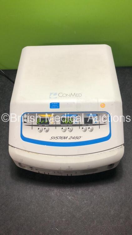 ConMed System 2450 Electrosurgical/Diathermy Unit (Powers Up-Casing Loose/Damaged-See Photos) * SN 18480031 * * Mfd 2018 *