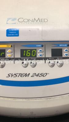 ConMed System 2450 Electrosurgical/Diathermy Unit (Powers Up-Casing Loose/Damaged-See Photos) * SN 18480031 * * Mfd 2018 * - 3