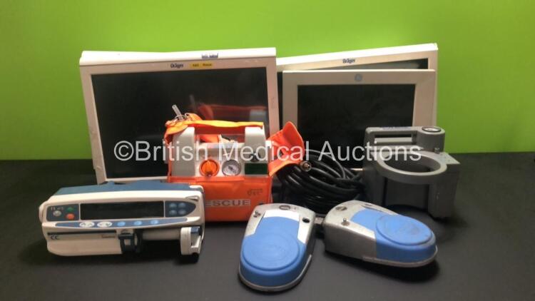 Mixed Lot Including 2 x OxiMax N-560 Oximeters, 1 x Fukuda Denshi FX- CardiMax ECG Machine, 3 x Sony DVO-1000MD DVD Recorders, 2 x Therapy Handpieces, Olympus OFP Endosonic Flushing Pump and Medserve Prosound 1000 Therapy Unit