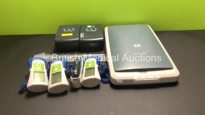 Mixed Lot Including 2 x OxiMax N-560 Oximeters, 1 x Fukuda Denshi FX- CardiMax ECG Machine, 3 x Sony DVO-1000MD DVD Recorders, 2 x Therapy Handpieces, Olympus OFP Endosonic Flushing Pump and Medserve Prosound 1000 Therapy Unit - 2