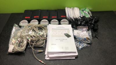 5 x Seca CT-220BT ECG Machines with ECG Leads, Electrodes, Batteries and Battery Chargers