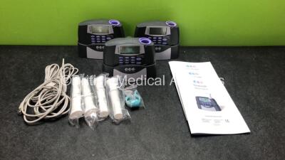 3 x NDD Medical Diagnostic Easy One Plus Spirometers with Base Units and Cables